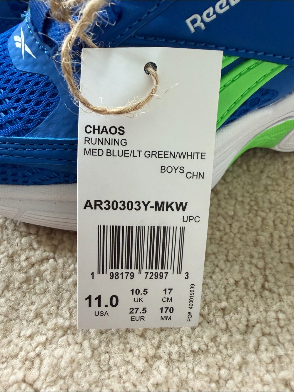 Reebok Kids Blue & Green Athletic Sneakers - Picture 8 of 9